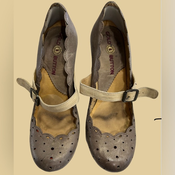 Gold Button Mary Jane’s - Picture 2 of 3